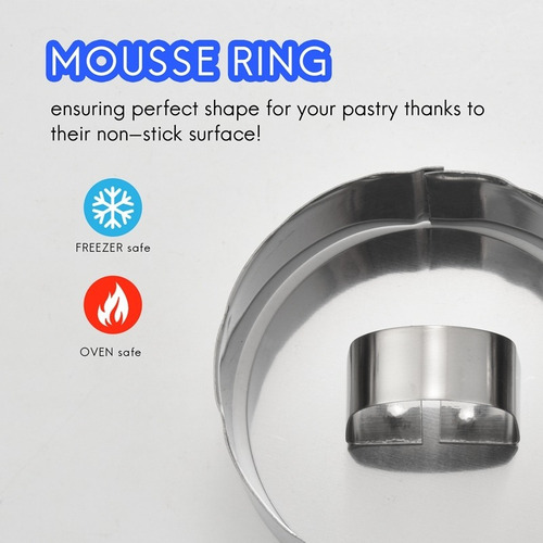 8 Unidades De Anillos Para Tartas, Aros De Mousse, Moldes Pe
