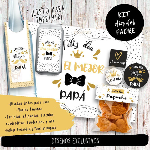Kit Imprimible Día Del Padre Tags, Etiquetas, Tarjetas Y Más