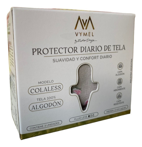 Protector Diario Menstrual Colaless Reutilizable Vymel X3