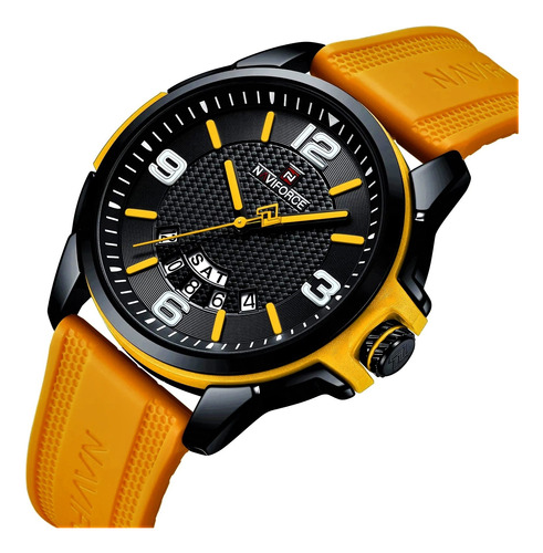 Reloj Naviforce Nf9215t Color Amarillo. Maquinaria Seiko.