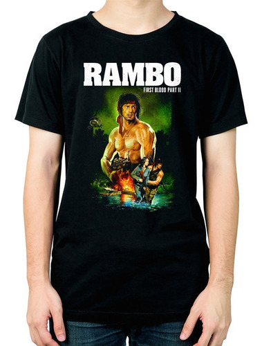 Remera Rambo Poster Stallone Películas 80s 151 Dtg Minos