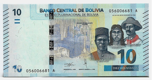 Fk Billete Bolivia 10 Bolivianos 2018 P-248 Sin Circular