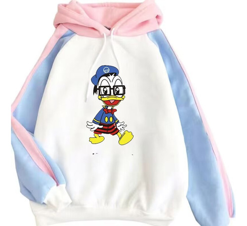 Sudadera Holgada Con Estampado De Pato Donald En Colores Con