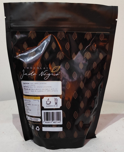 Imagen 2 de 2 de Chocolate En Polvo Jade Negro Con Azúcar De 250g