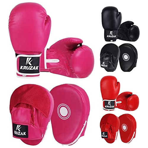 Kruzak Kit De Guantes Y Manoplas De Boxeo Para Kickboxing Y