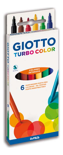 Marcadores Giotto Turbo Color Intensos Escolares X 6 Unid