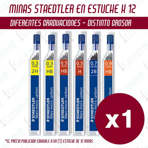 Minas Staedtler 0.3-0.5-0.7-0.9 Mm Estuche X 12 Microcentro 