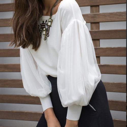 Imagem 3 de 3 de Blusa Cardigan Tule Transparente Manga Longa Blogueiras 2022
