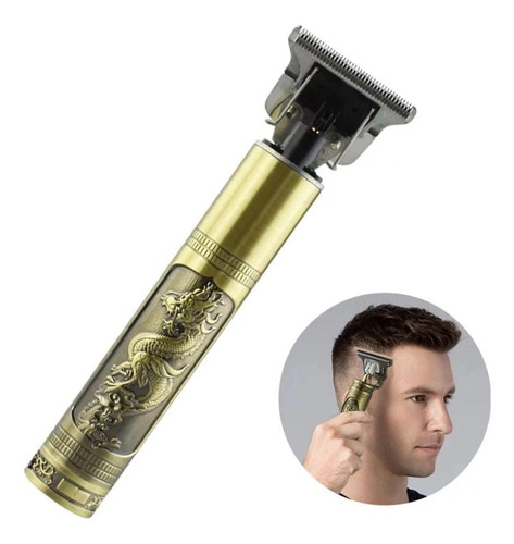 Máquina De Cortar Cabelo Dragão Dourado Recarregável