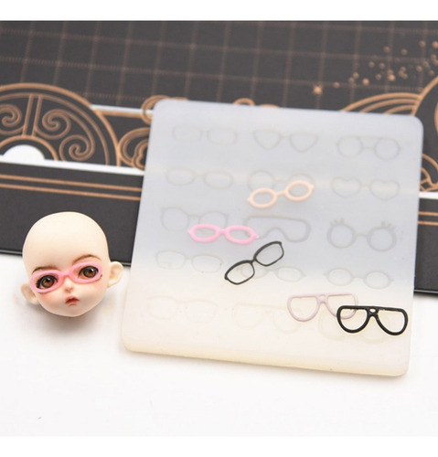 Mold For Pottery Clay Doll Face Eyeglass Frame Decoration Ey