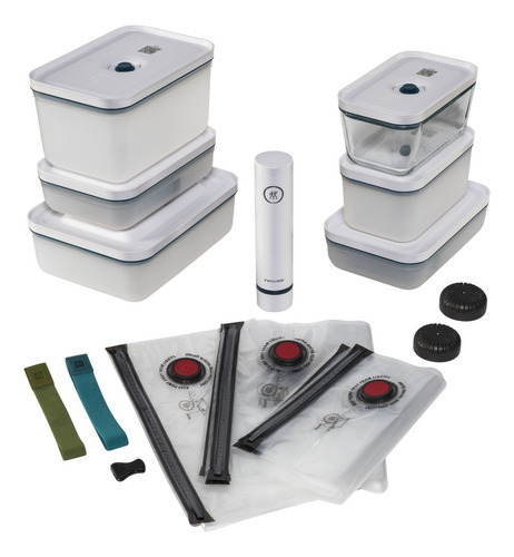 Zwilling Juego Contenedores Bolsas Y Bomba De Vacío 16 Pzas Color Blanco