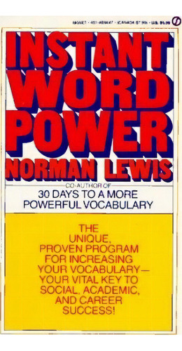 Instant Word Power, De Norman Lewis. Editorial Penguin Putnam Inc, Tapa Blanda En Inglés