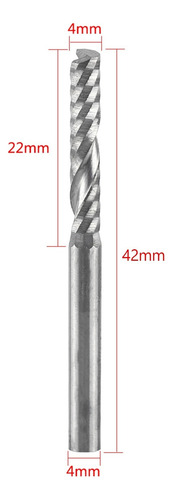 10 Fresas De Extremo De Flauta Simple En Espiral Vástago 4mm