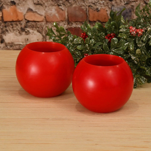 Velas Led De Cera A Pilas, Color Rojo, Juego De 2, 4 Pulgada
