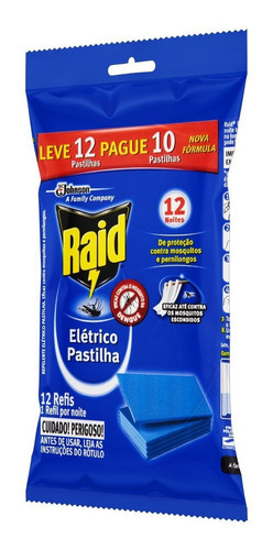 Inseticida Elétrico Pastilha Refil 12 Unidades Raid