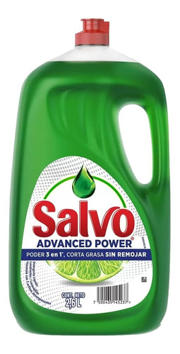 Detergente Liquido Para Trastes Salvo Limón 2.6l Advanced