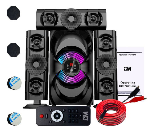 Minicomponente Bluetooth, Con Luz Led Dm-s4 Color Negro Potencia RMS 60 W