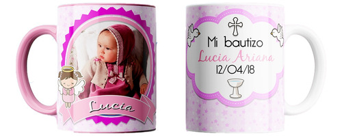 Pack 20 Taza Personalizadas Bautizo Sublimada Color Make