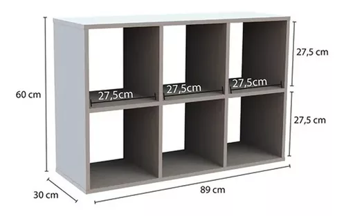 Modulo 6 Cubos Mueble Organizador Melamina 18mm Exahome