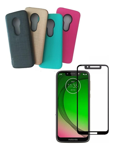 Case Funda Mas Vidrio Full Cover Para Motorola G7 Play 