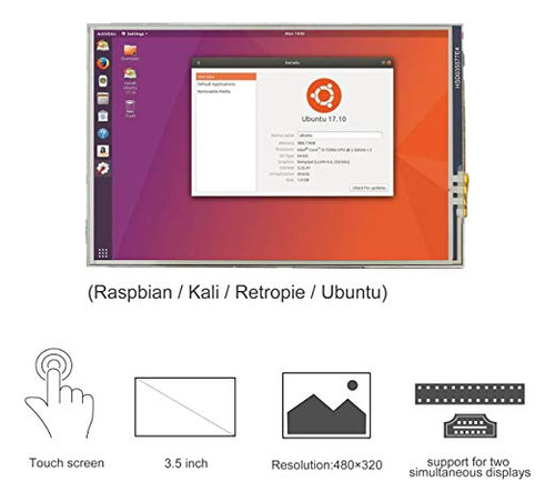 Para Raspberry Pi 3 B+, Pantalla Táctil De 3,5 Pulgadas Con