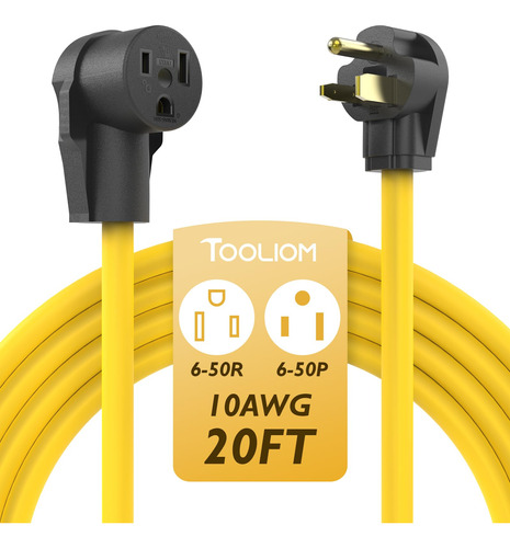 Tooliom Cable De Extensión De Soldador 30a 10awg 20ft 6-50.