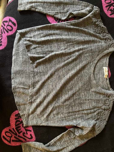 Blusa Manga 3/4 Abercrombie & Fitch Gris Oxford