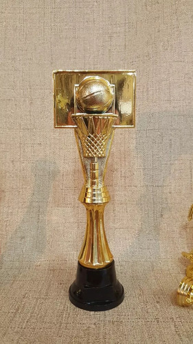 Terna Trofeo Plástico Basquet Tablero Souvenir 26-19-15cm Dorado