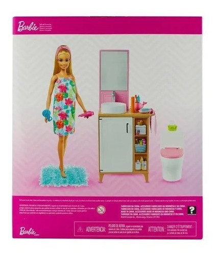 Imagen 3 de 5 de Muñeca Barbie Cuarto De Baño Mattel