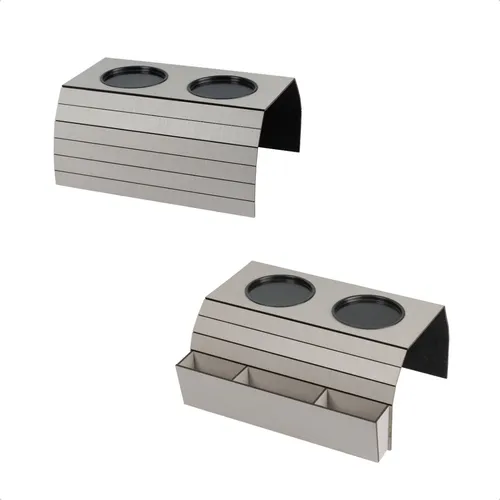 comprar Kit 2 Uni Esteira Porta Copos Controle Braço Sofá Mdf Cinza