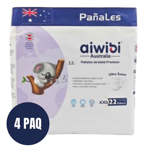 Pañales Aiwibi Ultra Suave. Elegir Tallas: P, M, G, Xg 4 Paq