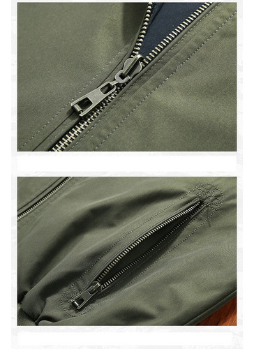 Jaqueta Casual Masculina Reversível Com Gola Alta