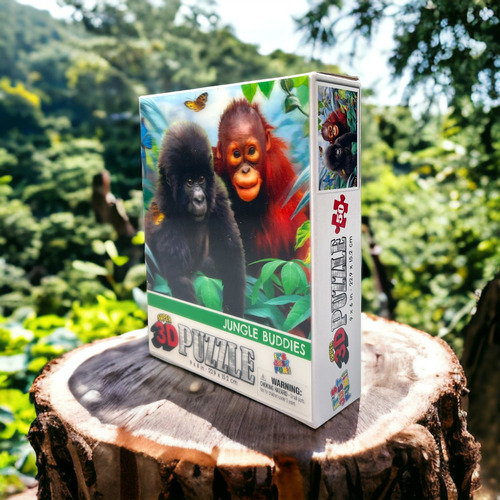 Rompecabezas Para Niños 50 Piezas 3d Jungle Buddies