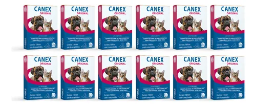 comprar Kit 12 Vermífugo Canex Original Cães 10kg 4 Comprimidos Ceva