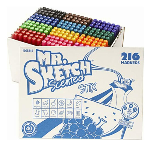 Sanford Mr. Sketch Fiddle Sticks Scented Markers, 216-pack,