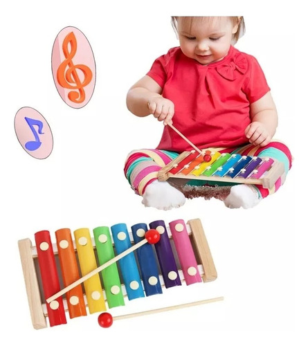 Xilofono Infantil Madera Didactico 8 Notas Montessori