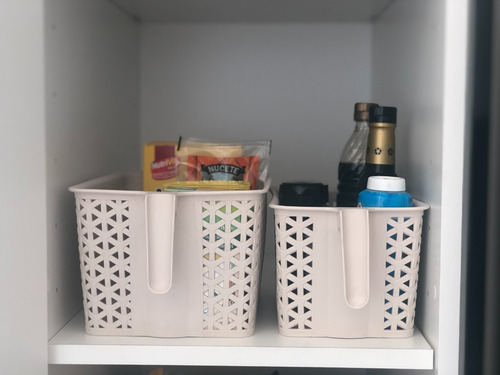 Canastos Organizador Caja Plastico Mediano Manija X5 P