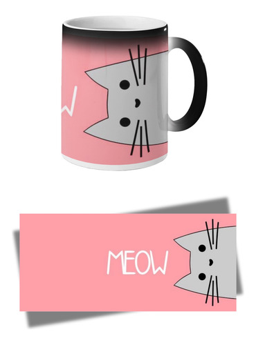 Taza Mágica Gato Miau 320 Ml Para Cafe Gato Miau