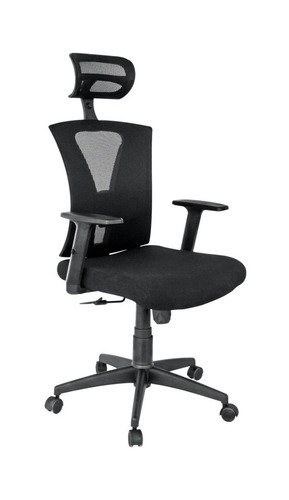 Imagen 2 de 3 de Silla de oficina Jamundí base nylon Mundial de Sillas ergonómica negra con tapizado de mesh y tela