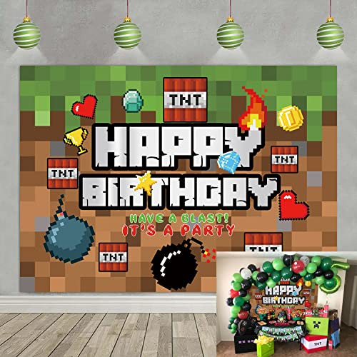 Pixel Backdrop Game Teme Happy Birthday Photography Rk4mh