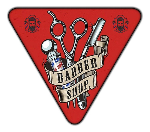 #88 - Cuadro Triangular 33 X 33 Cm Barber Shop Barberías  