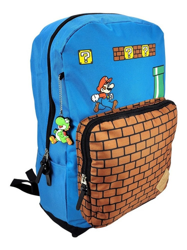 Mochila Juvenil Mario Game Nintendo Luxcel Ms46403mo-az