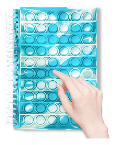 Cuaderno Con Burbujas Anti Estres , Rayado Azul Claro