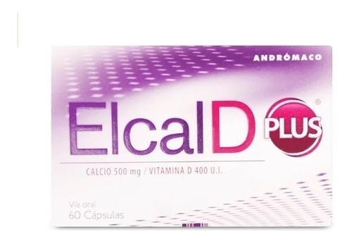 Elcal-d Plus Calcio 500 Mg Vitamina D 400 Ui, 60 Cápsulas.