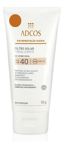 Filtro Solar Fps40 Gel Creme Bronze 50g Adcos