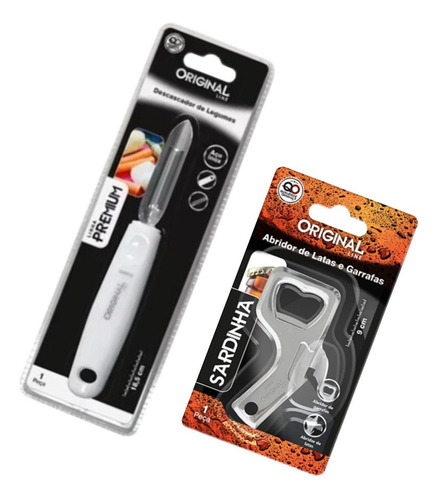Kit 2 Peças Descascador De Legumes E Abridor De Latas Jjb