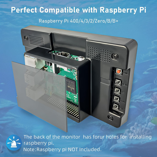 Hmtech Raspberry Pi Monitor 7 Pulgadas Hdmi Monitor 800x480