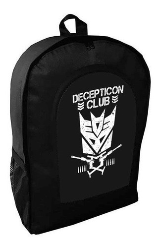 Mochila Negra  Transformers Adulto / Escolar F4