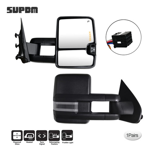 Supdm Espejo Remolque Para Chevy Silverado Gmc Sierra Luz