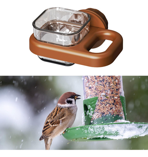 Plato De Alimentos Para Periquitos Agua De Pájaros, Marrón